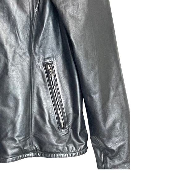 Harley-Davidson Soft Black Leather Moto Embroidered Logo Riding Zippered Jacket - Picture 7 of 16